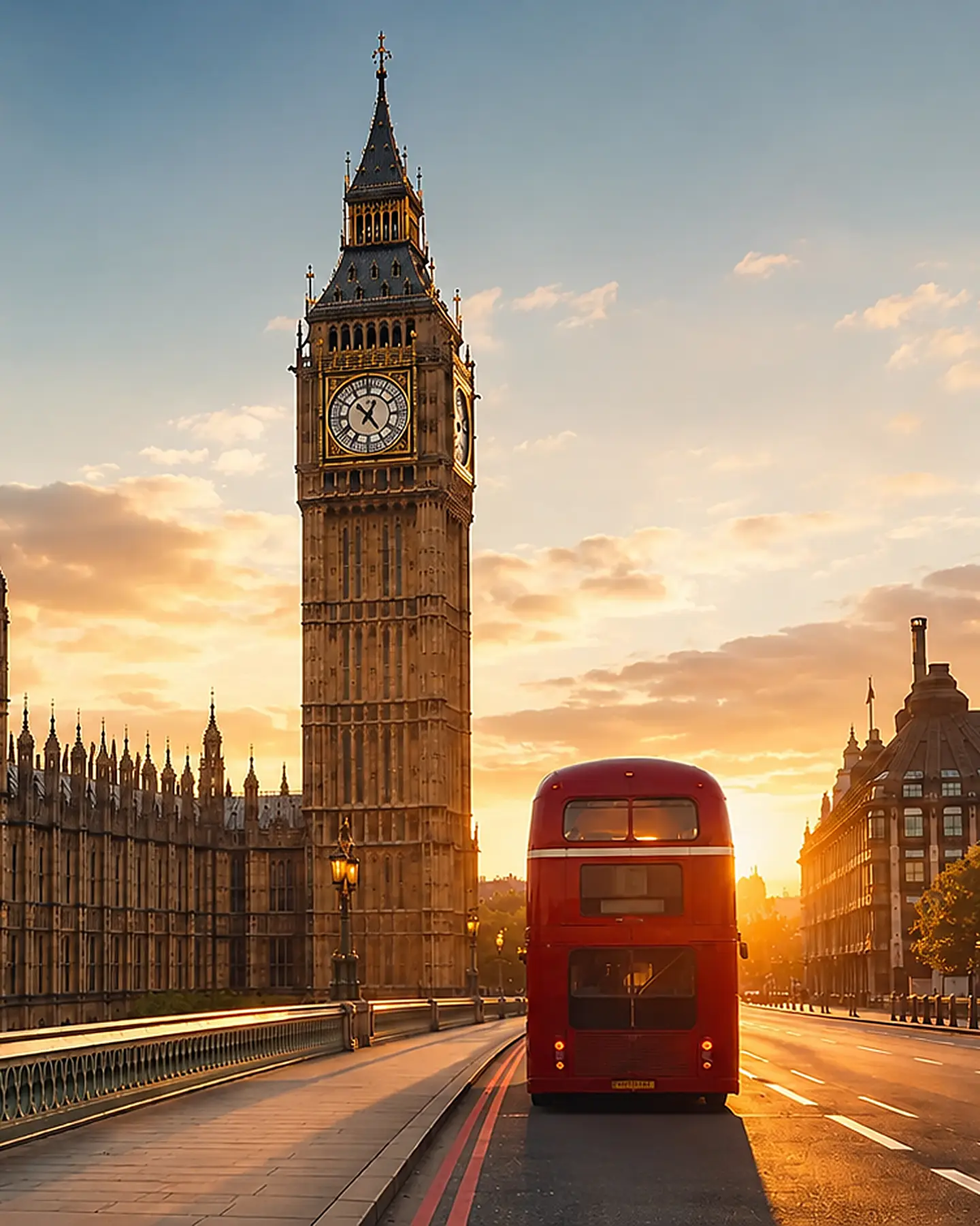 Ikonický pohled na Big Ben a londýnské ulice