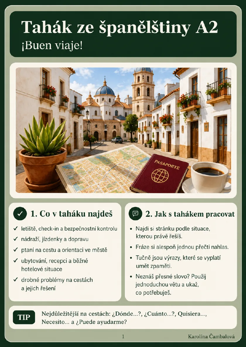 Náhled první strany taháku ¡Buen viaje!.
