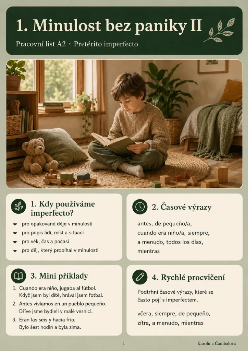Náhled první strany pracovního listu Minulost bez paniky II.
